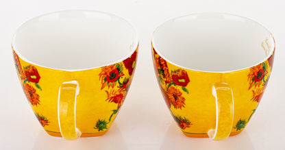 Kpl. 2 Filiżanki 2 Talerzyki 2 Łyżeczki porcelana wielokolorowy