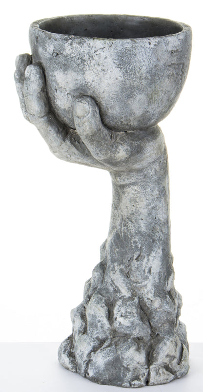 Osłonka Doniczka Ręka 36,5 cm Betonowa Szara