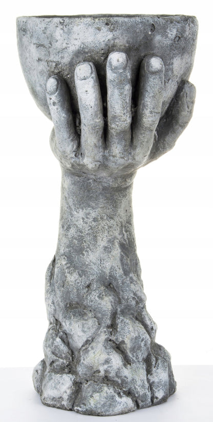 Osłonka Doniczka Ręka 36,5 cm Betonowa Szara