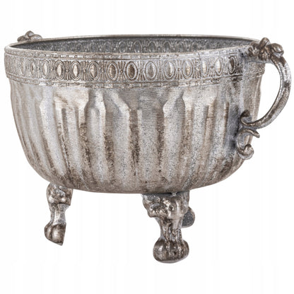 Osłonka srebrna metalowa wazon retro vintage 21x34 cm