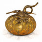 Lampion metalowy Dynia złoty 21cm ażurowa dekoracja jesienna figurka orient