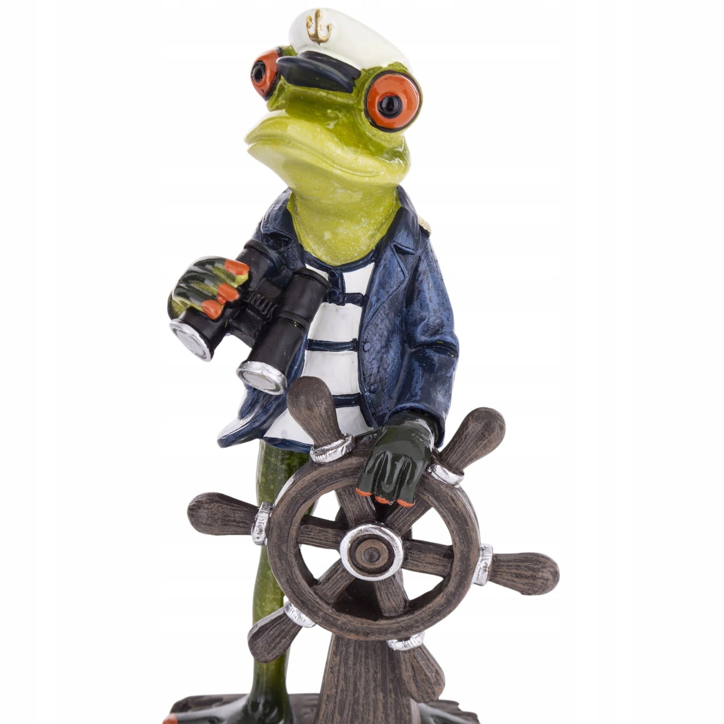 Ozdobna Figurka 18x9x6,5cm - Żaba marynarz Kapitan żabka na morzu