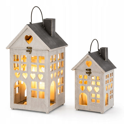 Zestaw Lampionów 2szt. Lampion XXL 48 cm świecznik duży komplet domek