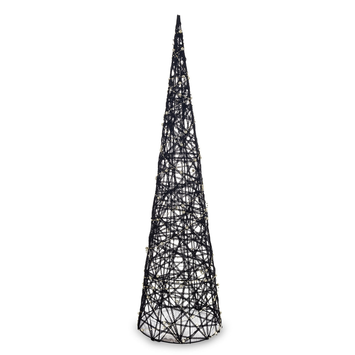 Ozdoba choinka LED z tworzywa czarno-złota 80x22x22 cm