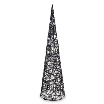 Ozdoba choinka LED z tworzywa czarno-złota 80x22x22 cm