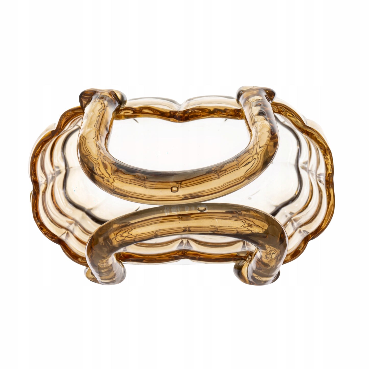 Wazon szklany torebka bursztyn pikowana