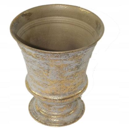 Osłonka 18,5 x 16 cm metalowa złota postarzana styl indyjski