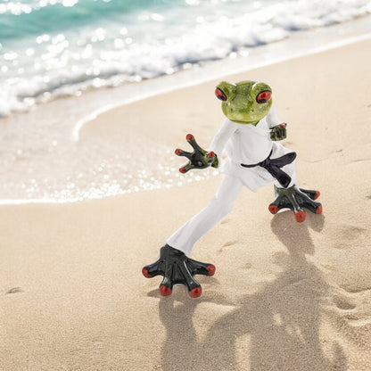 Figurka żaba karate figura karateki dekoracja prezent sztuki walki
