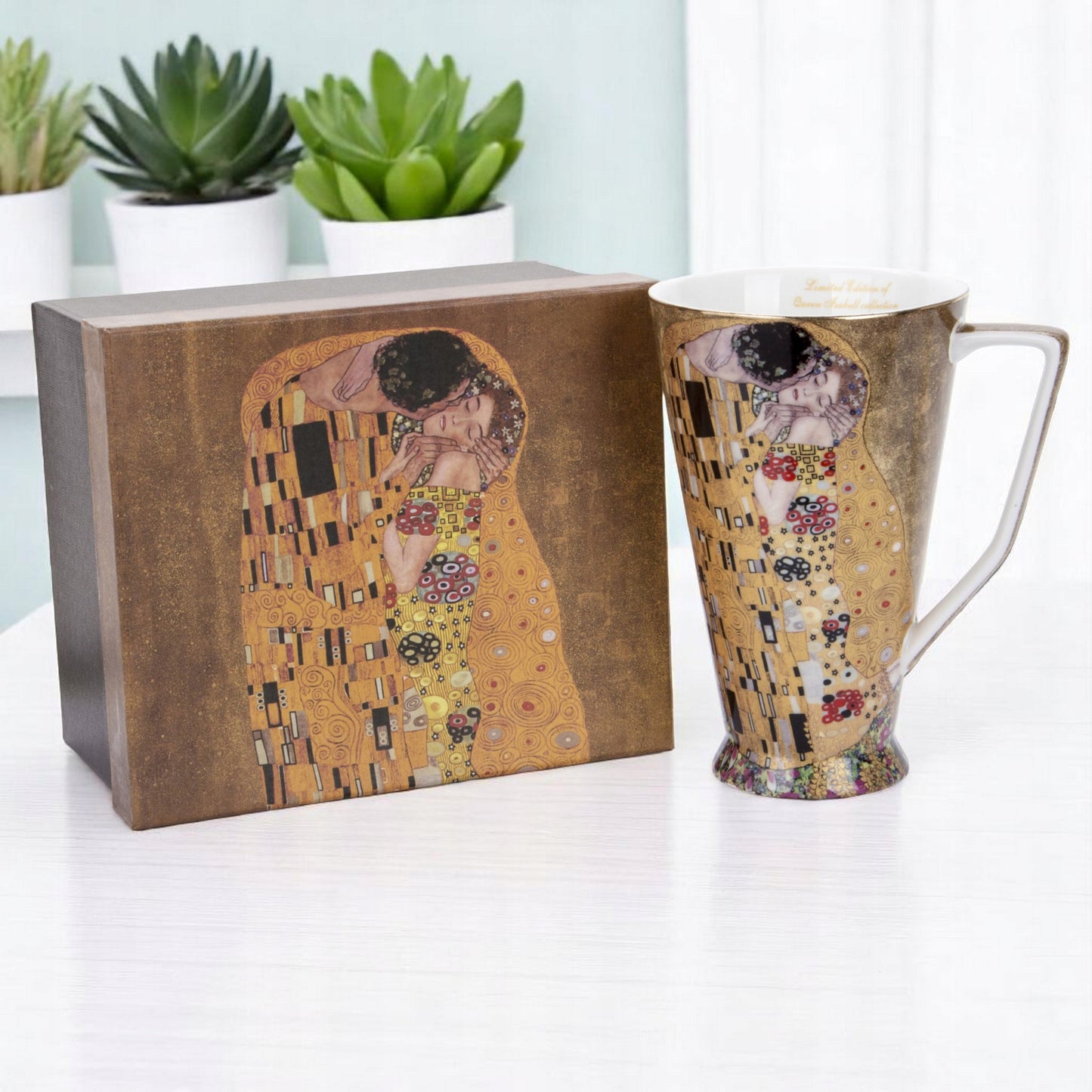 Kubek w ozdobnym pudełku Gustav Klimt porcelana 420 ml