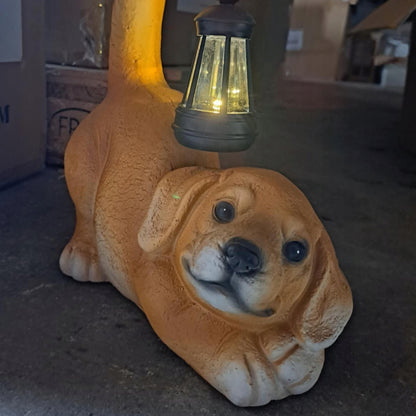 Figurka ogrodowa pies piesek lampa solarna Dekoracja Ozdoba Prezent