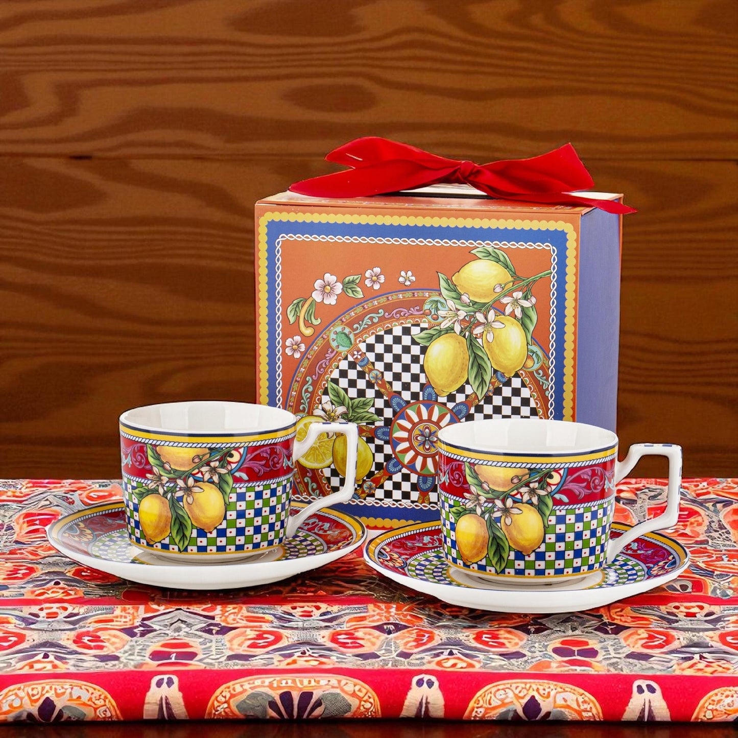2 szt Filiżanka porcelanowa zestaw filiżanek w pudełku prezentowym 220 ml