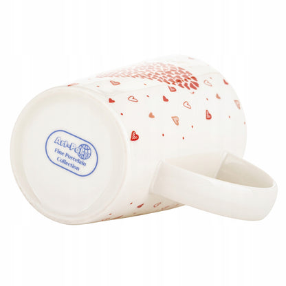 Duży porcelanowy kubek w pudełku czerwony na walentynki prezent 450 ml