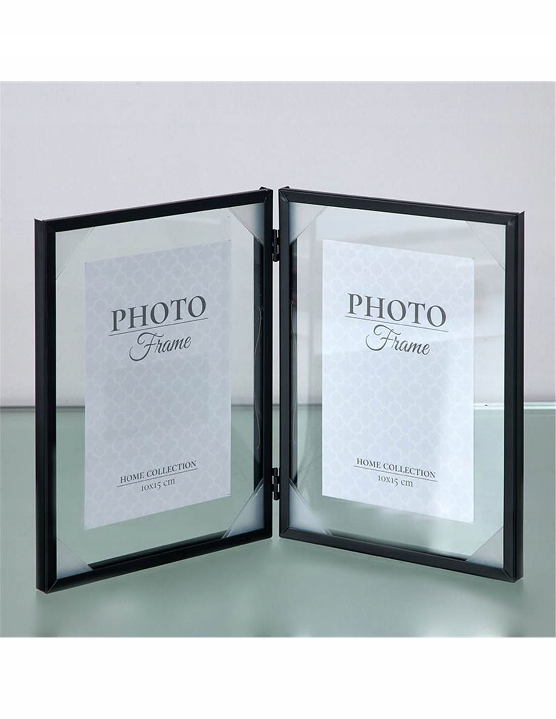 Ramka na Zdjęcie podwójna czarna float 10x15 cm na 2 zdjęcia pływająca loft
