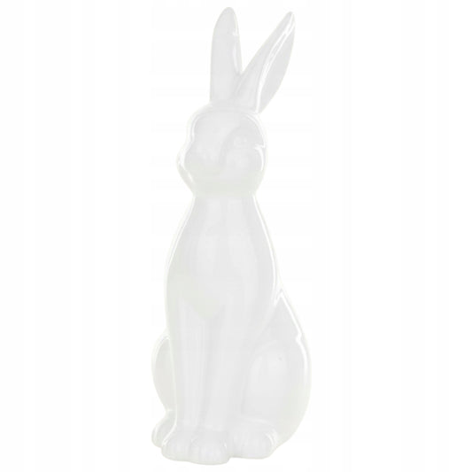 Zajączek figurka biała ceramika siedzący króliczek 18,5cm