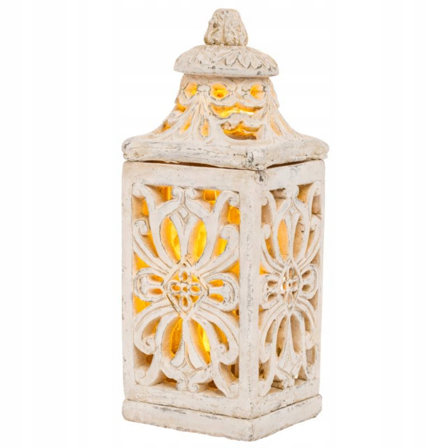 Lampion Cementowy Latarenka Świecznik Boho Ogrodowy 37cm Retro Ażurowy
