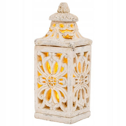 Lampion Cementowy Latarenka Świecznik Boho Ogrodowy 37cm Retro Ażurowy