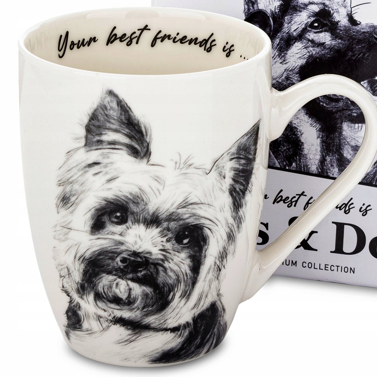 kubek w pudełku piesek west terrier pies na prezent