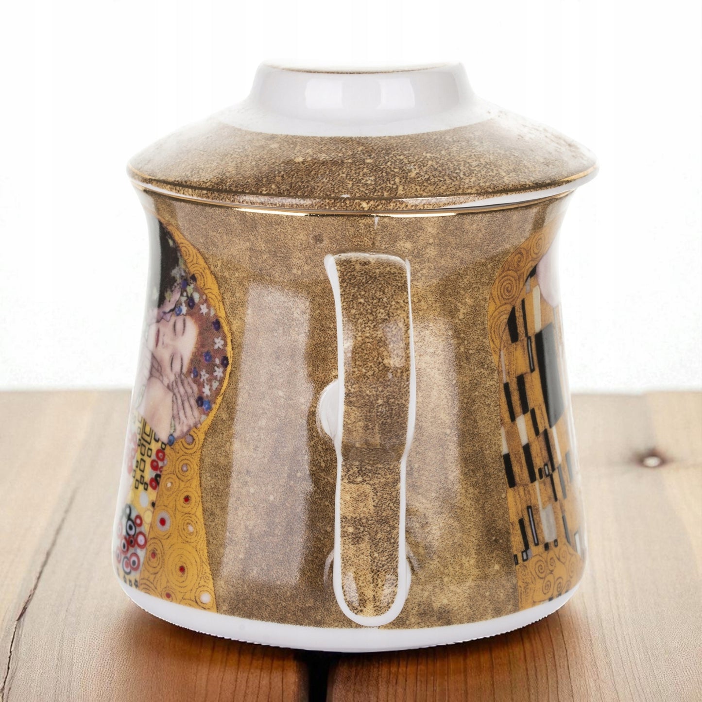 Kubek z zaparzaczem w pudełku Pocałunek Gustav Klimt porcelana zaparzacz
