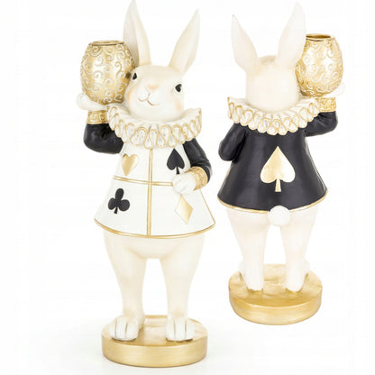 Figurka Królik Zając Wielkanocny 28 cm Elegancka Dekoracja Glamour Premium