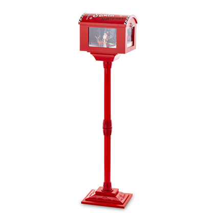 Dekoracja skrzynka na listy z pozytywką LED wielokolorowa 109x27x20 cm