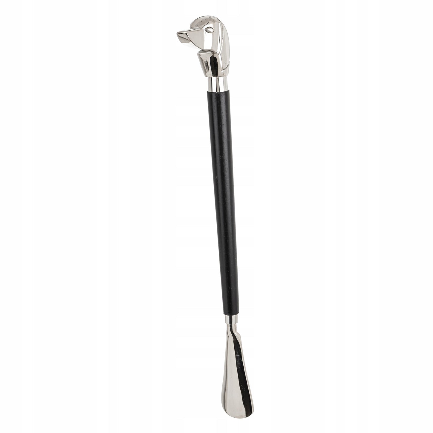 Długa łyżka do butów obuwia metalowa srebrna czarna pies premium elegancka