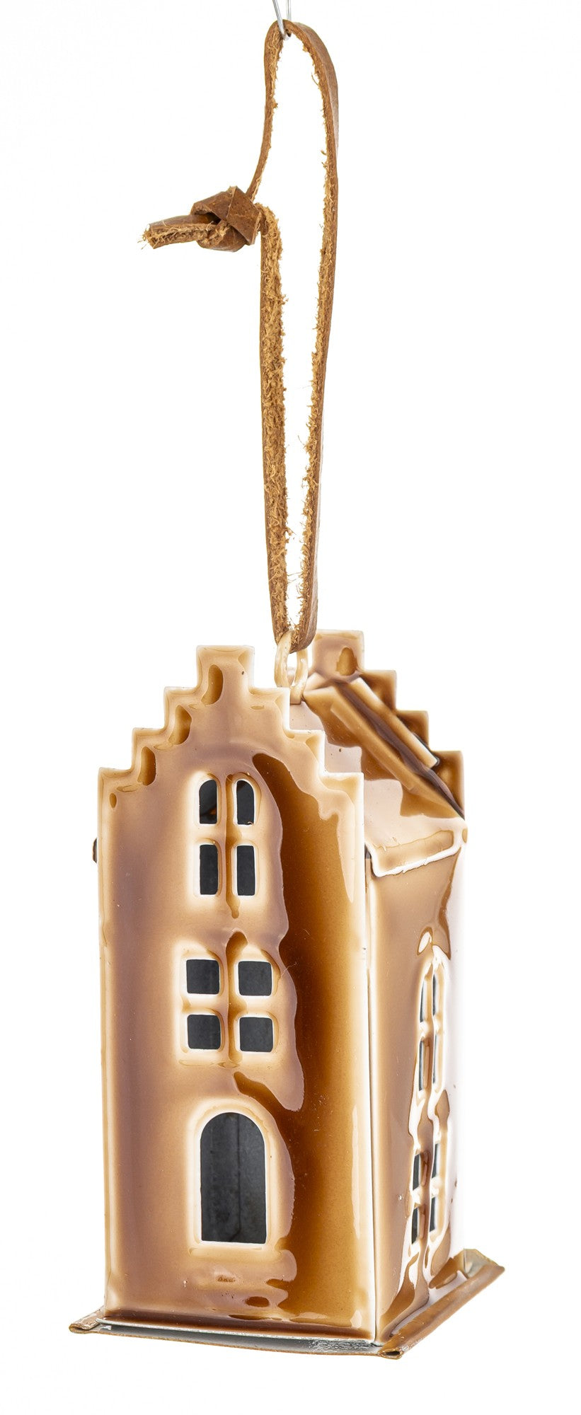 Figurka świąteczna Dekoracja Domek kawowy metal 10x4,5x4,5
