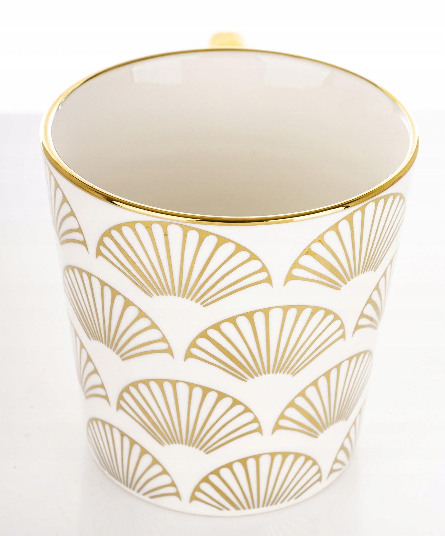 Porcelanowy Kubek elegancki złote ucho 310ml