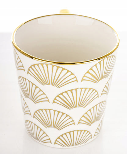Porcelanowy Kubek elegancki złote ucho 310ml