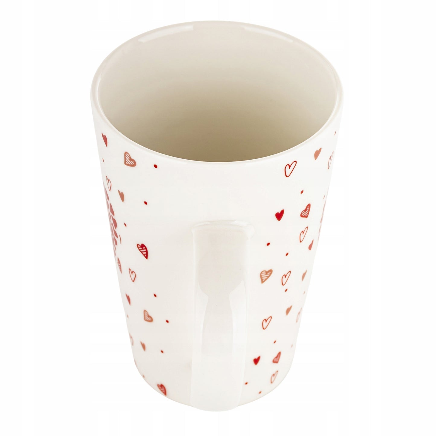 Duży porcelanowy kubek w pudełku czerwony na walentynki prezent 450 ml