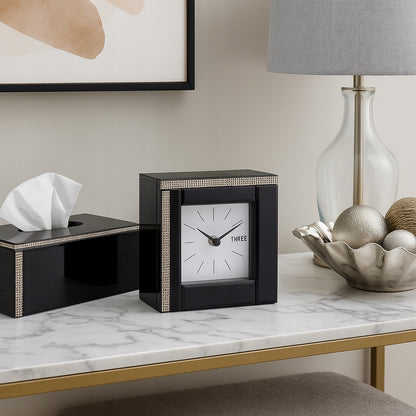 Ramka na zdjęcie 25 x 20 cm czarna szklana z kryształkami glamour