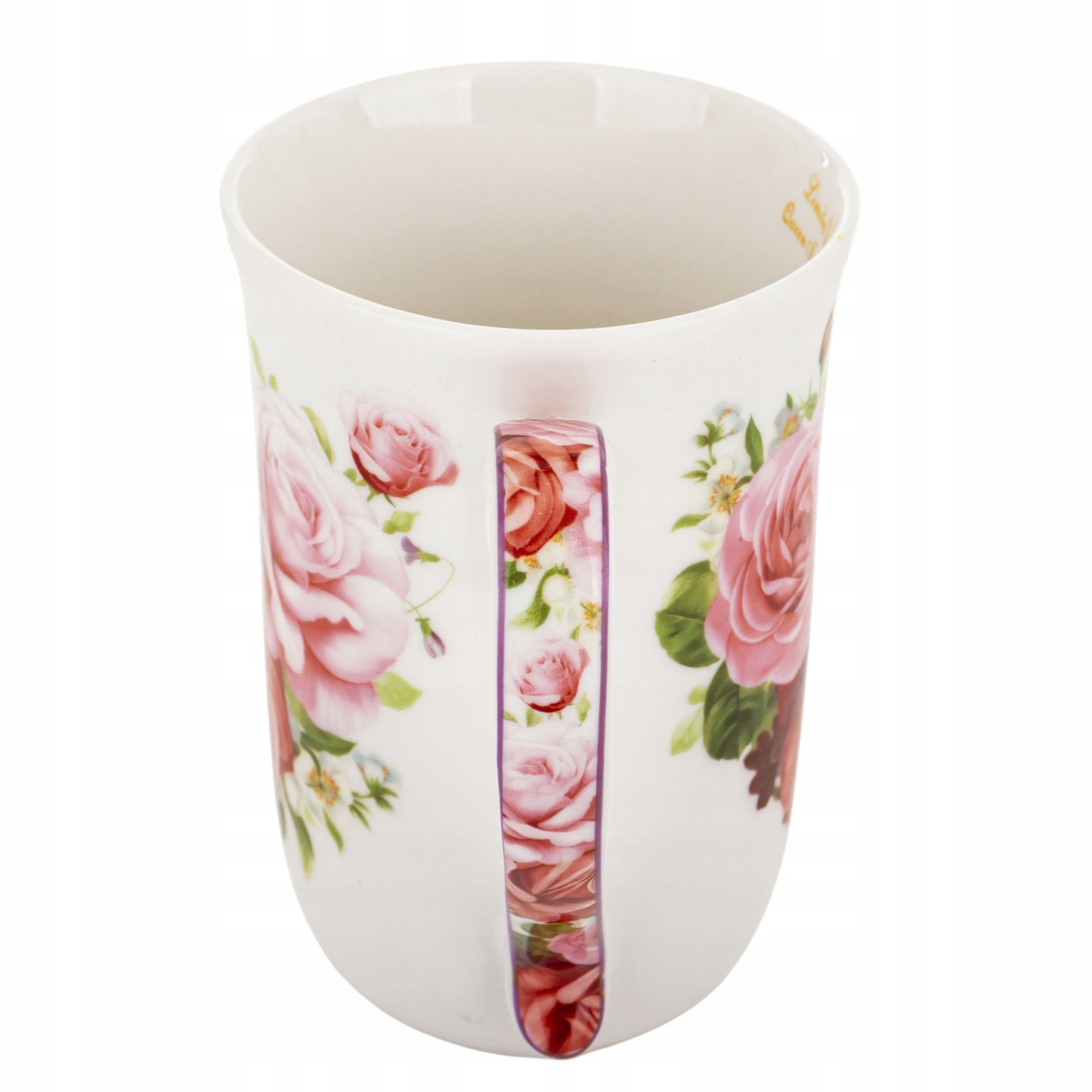 Kubek porcelanowy 400 ml w róże elegancki kubek kwiatowy prezent w pudełku