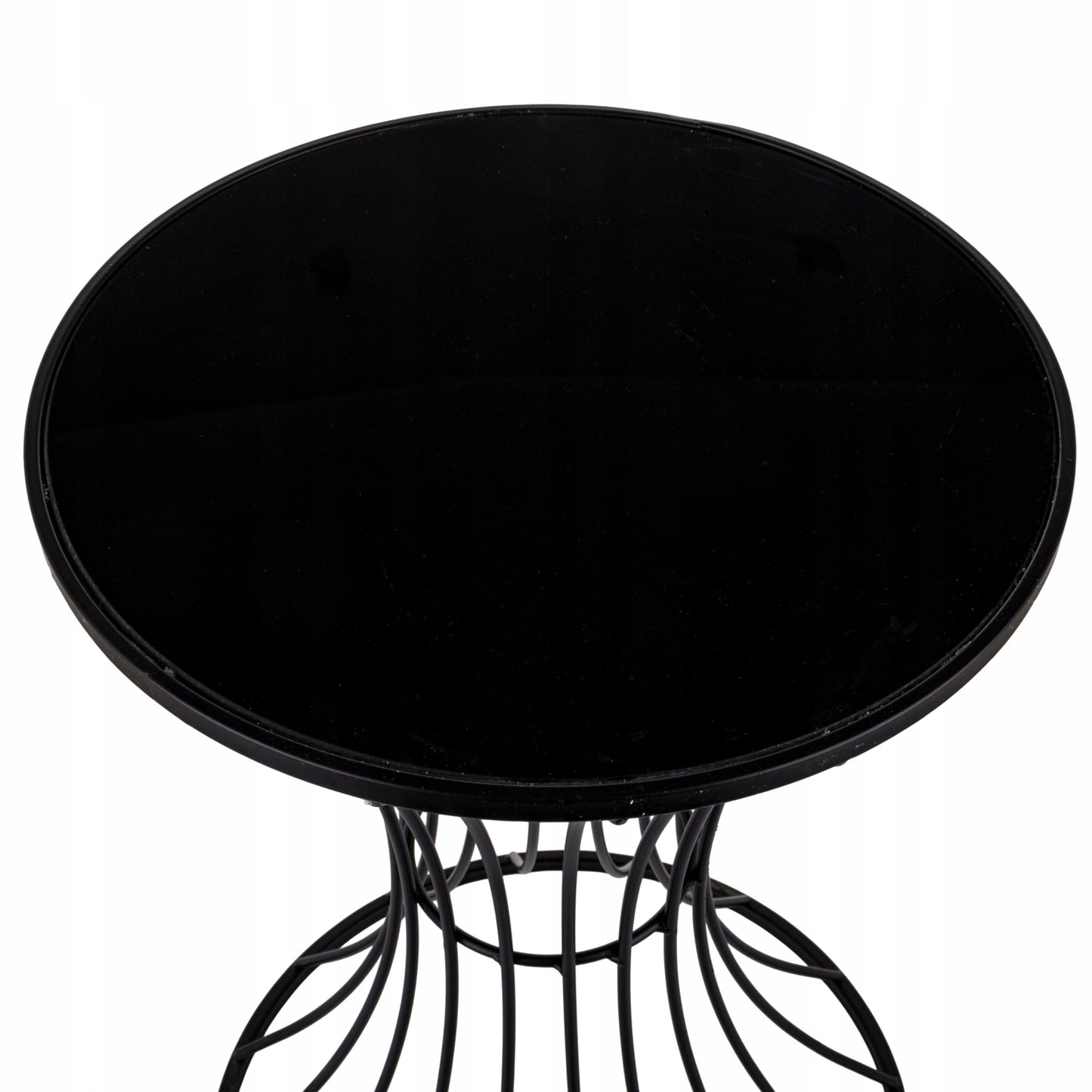 Stojak metalowy 55cm stolik kawowy czarny w stylu loft pomocniczy kwietnik