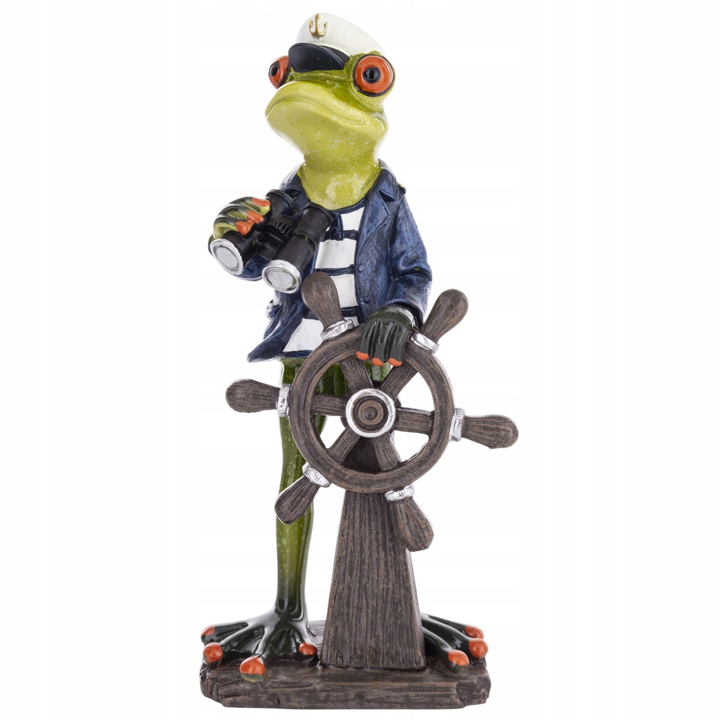 Ozdobna Figurka 18x9x6,5cm - Żaba marynarz Kapitan żabka na morzu