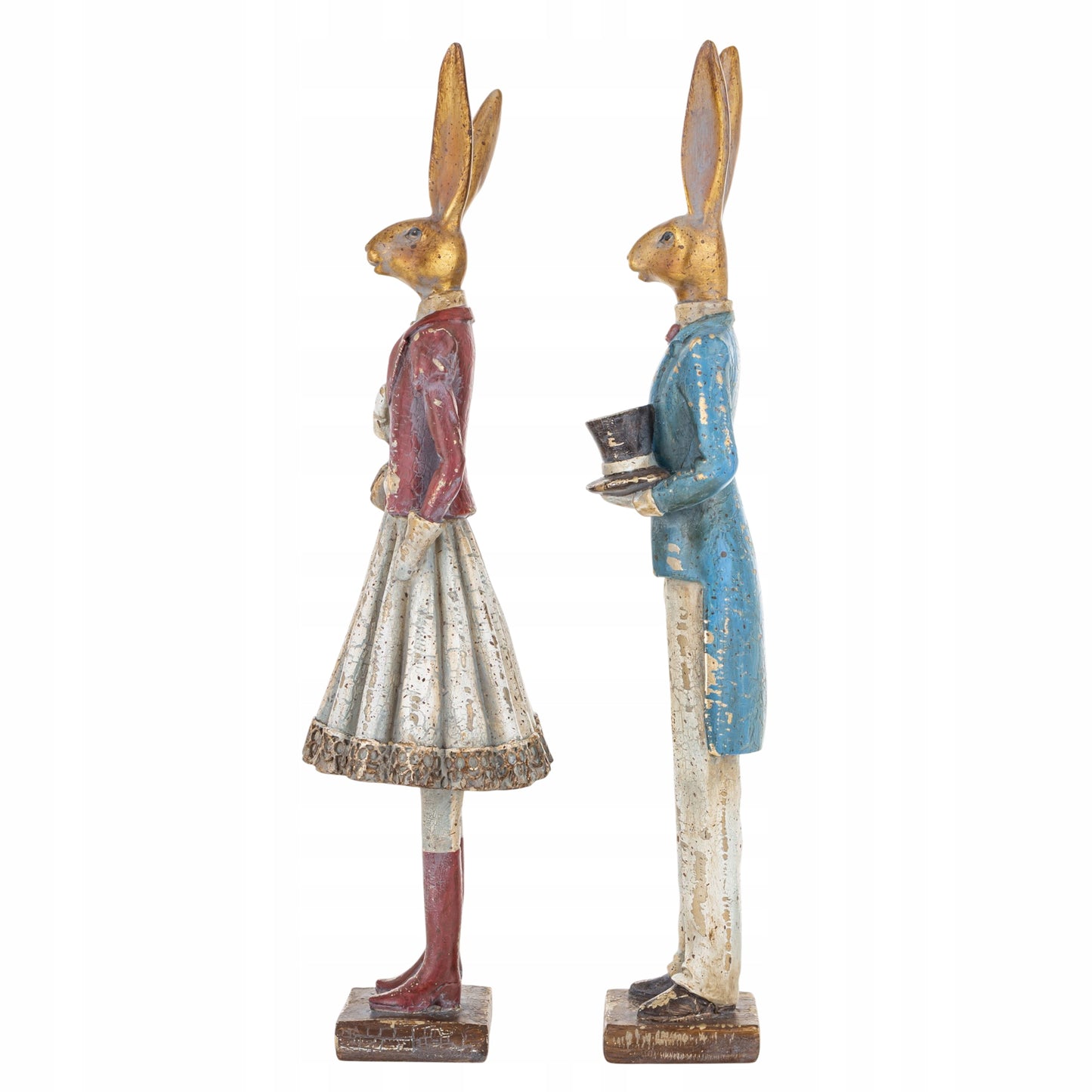 Figurka Królik Dekoracyjny Para Styl Vintage Wielkanoc ozdoba wiosenna 31cm