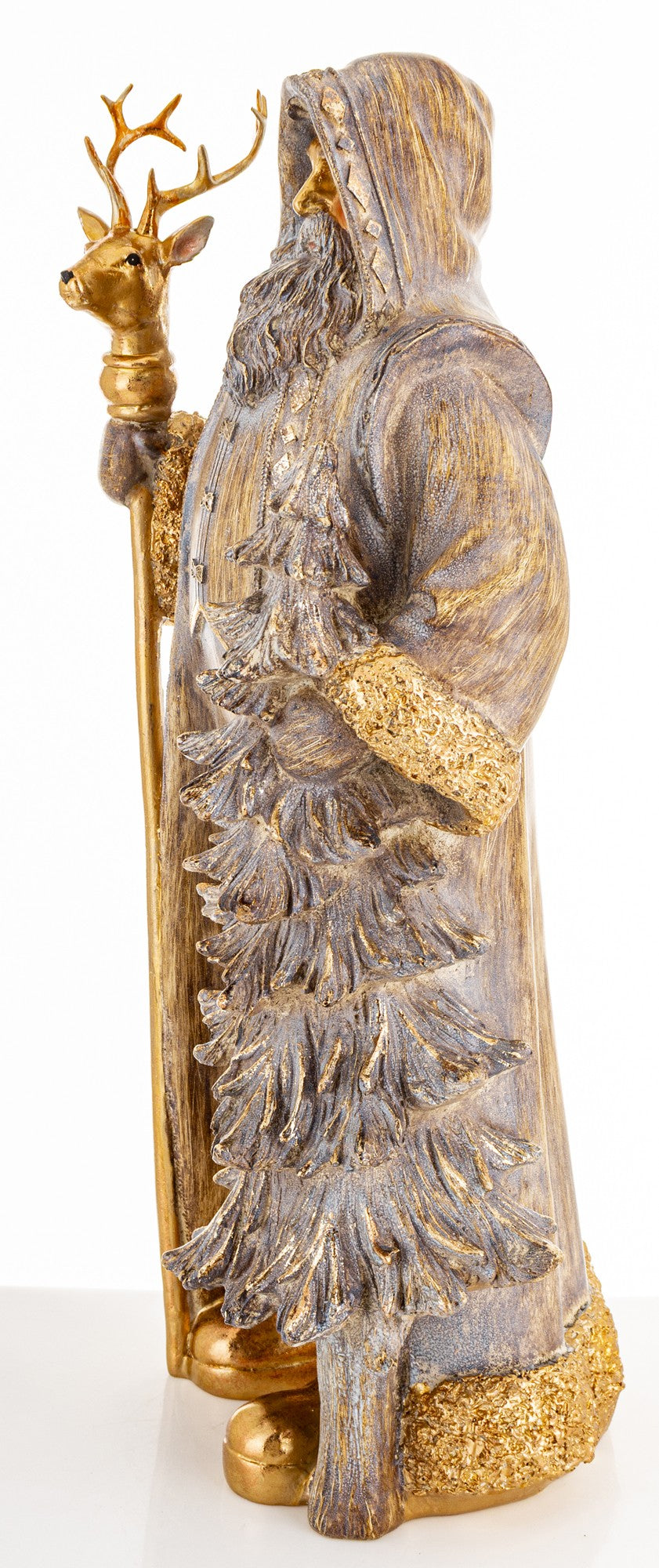 Figurka świąteczna Mikołaj złoty tworzywo sztuczne 50x25x21 cm Casa Roma