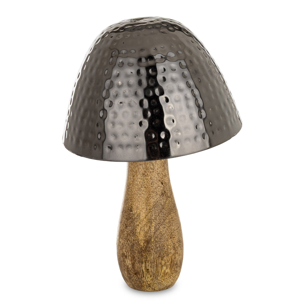 Figurka dekoracyjna grzyb drewniano-metalowa brązowo-złota 25x16x16 cm