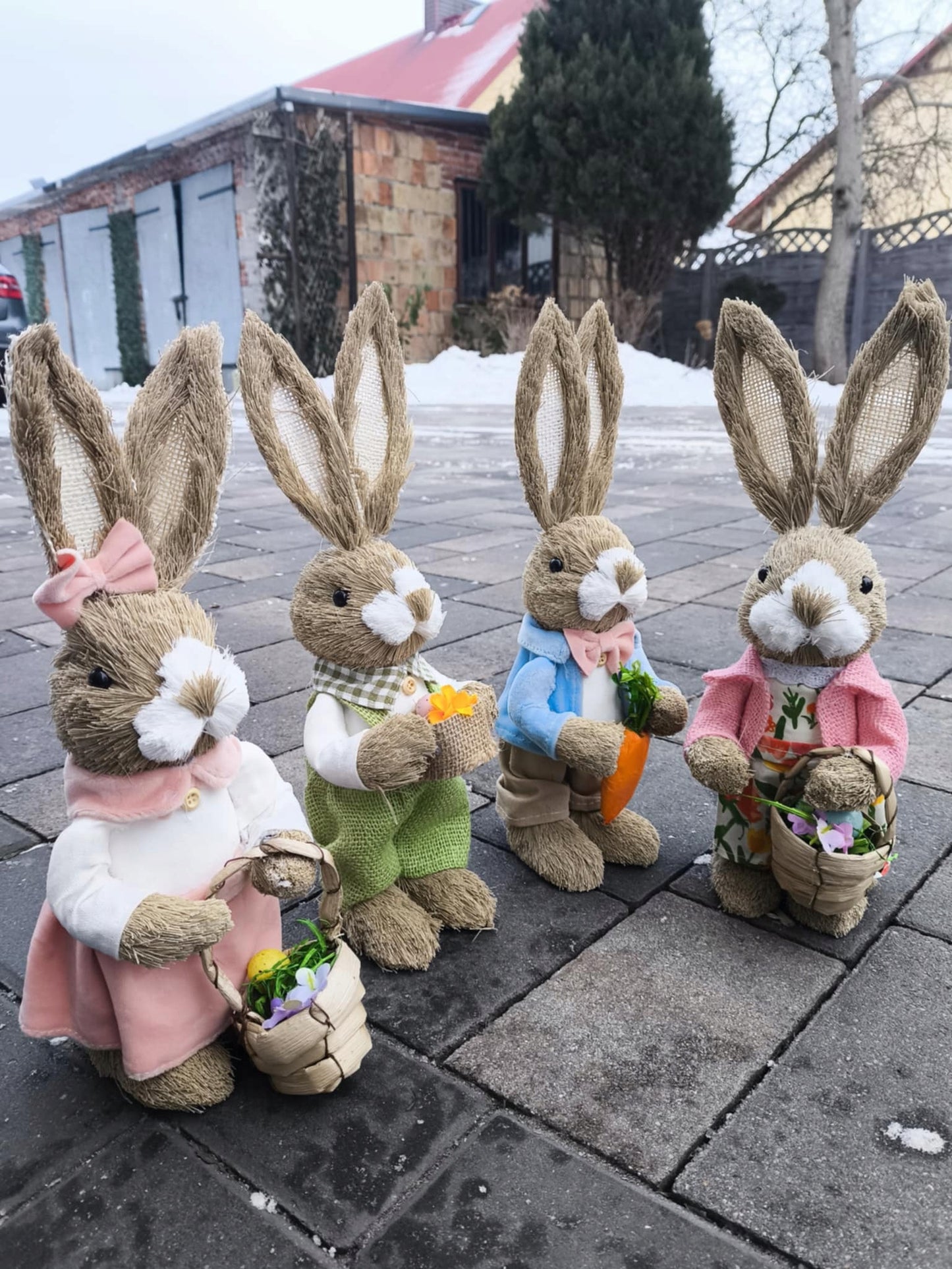 Figurka wielkanocna zając 35 cm dekoracyjny królik zajączek