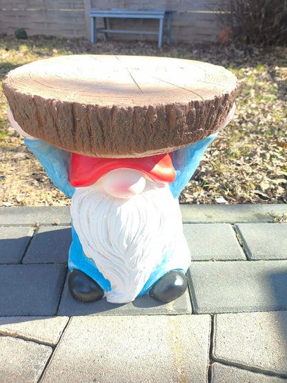 Skrzat krasnal figurka ogrodowa kwietnik stojak na kwiaty 31 cm