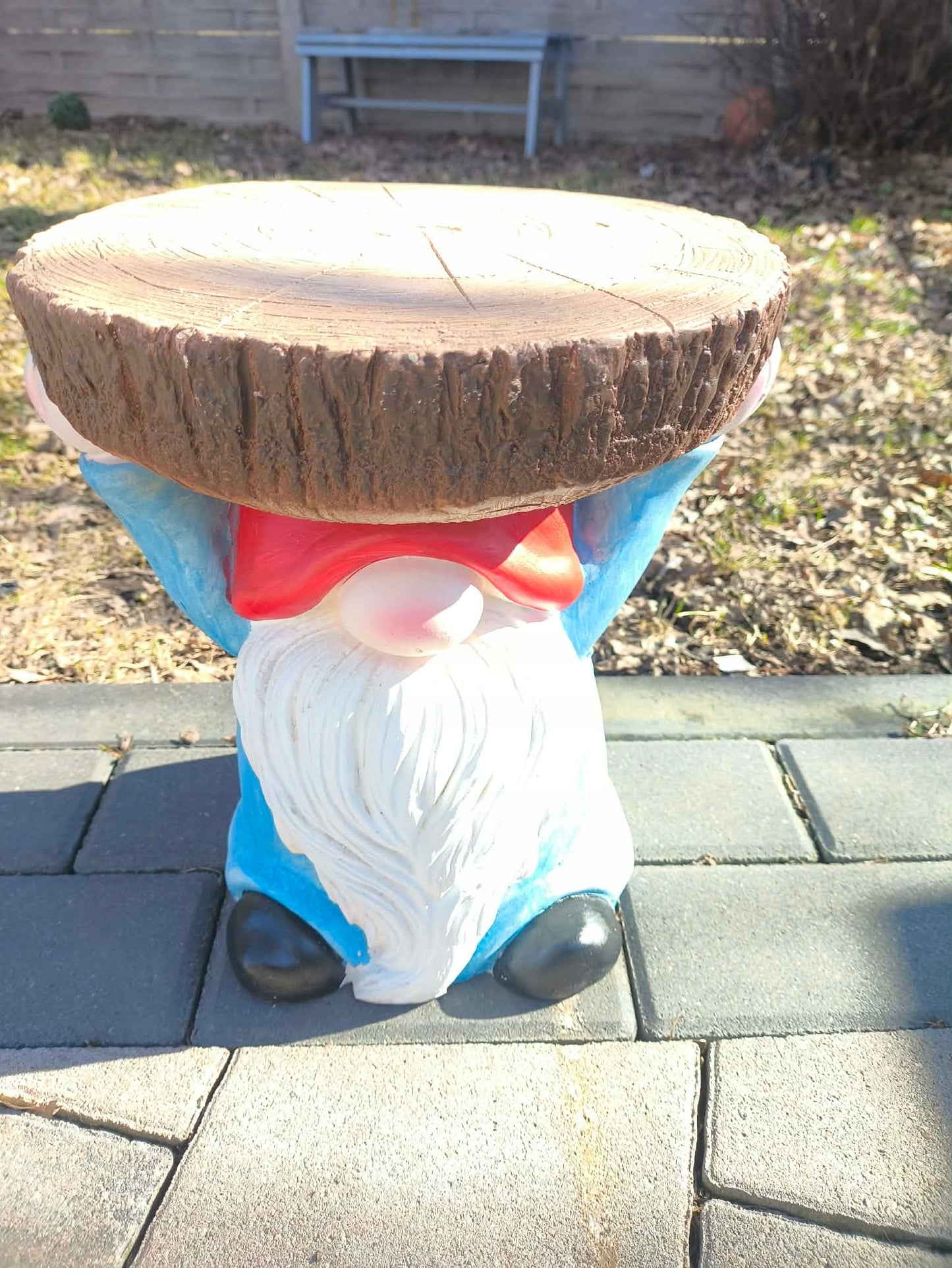 Skrzat krasnal figurka ogrodowa kwietnik stojak na kwiaty 31 cm