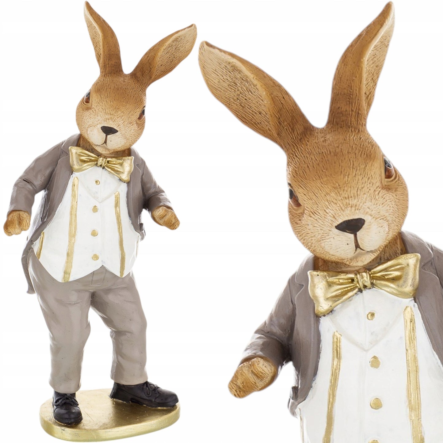 figurka wielkanocna zając 23 cm królik w eleganckim ubiorze