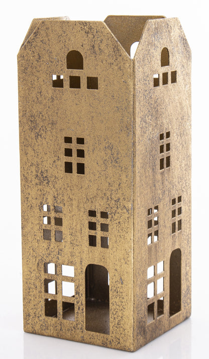 Figurka świąteczna Świecznik złoty metal 22x9x9cm