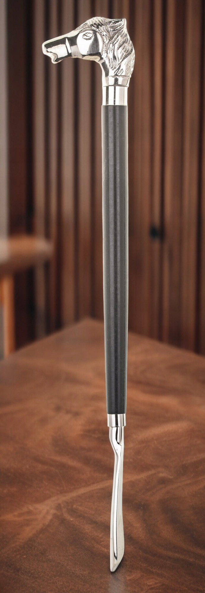Łyżka do butów premium klasyczna długość 47 cm koń srebrny