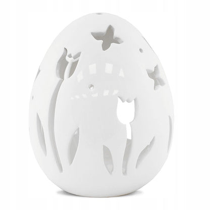 Lampion jajko ceramiczne na tealight świecznik wielkanocny dekoracja