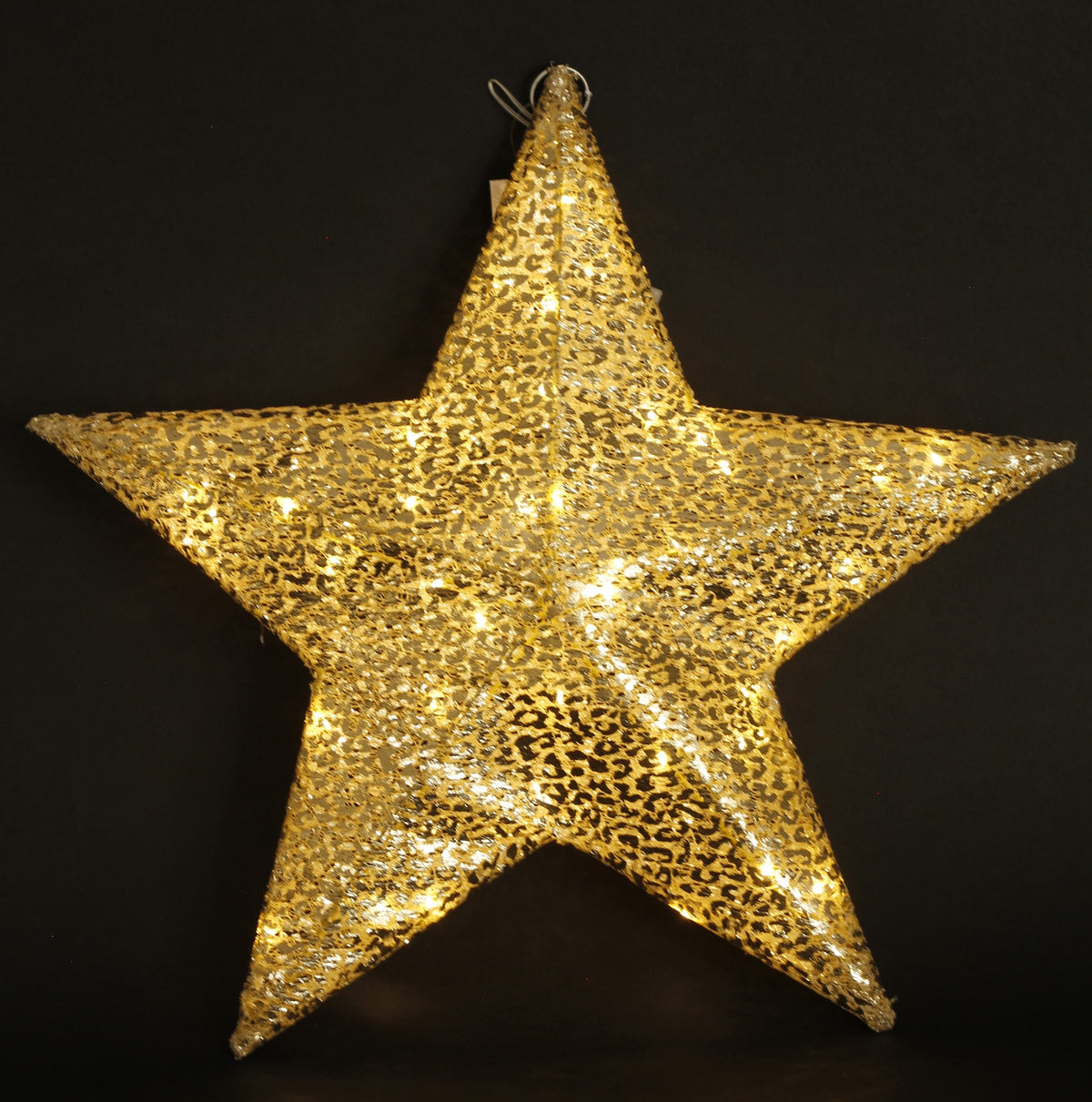 Ozdoba gwiazda LED tekstylna złota 47x52x8 cm