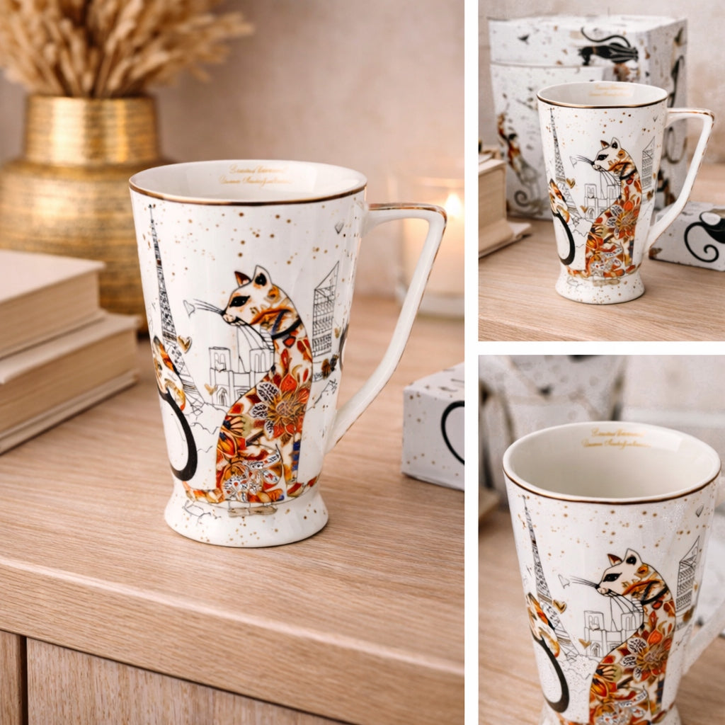 Kubek porcelanowy KOT 500ml kotek pudełko duzy kubeczek na prezent