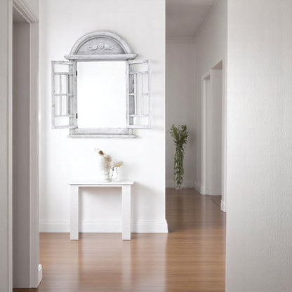 Lustro z okiennicami okno ścienne prostokąt rama drewno 550 x 800 mm