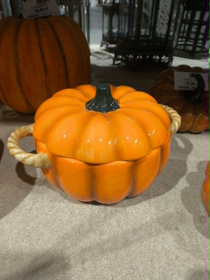 Pojemnik Dekoracyjny Dynia z pokrywką ozdoba Figurka jesienna halloween