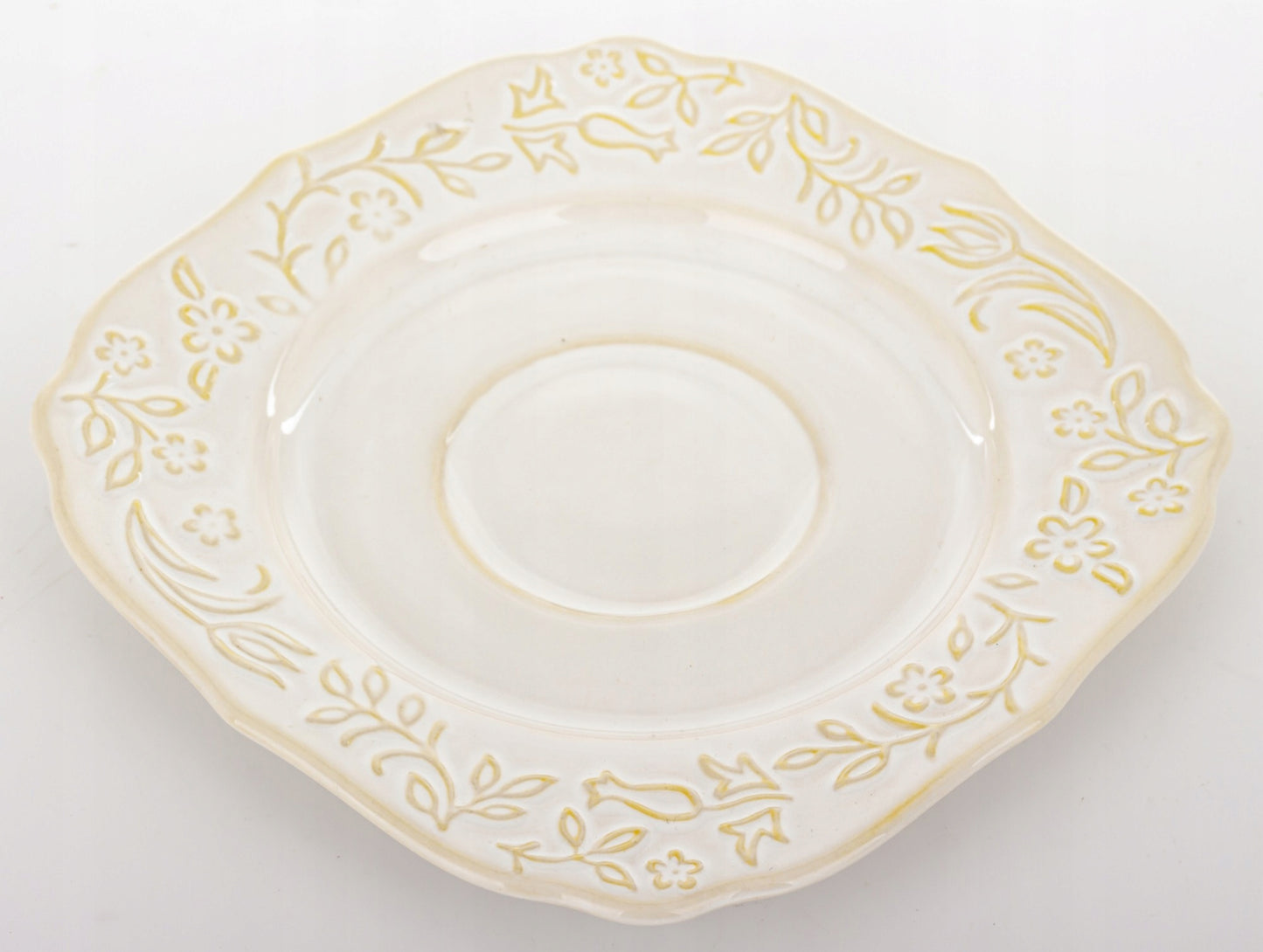 Talerz Spodek pod Filiżankę porcelanowy Sarmatia deserowy 16,5 kwadratowy