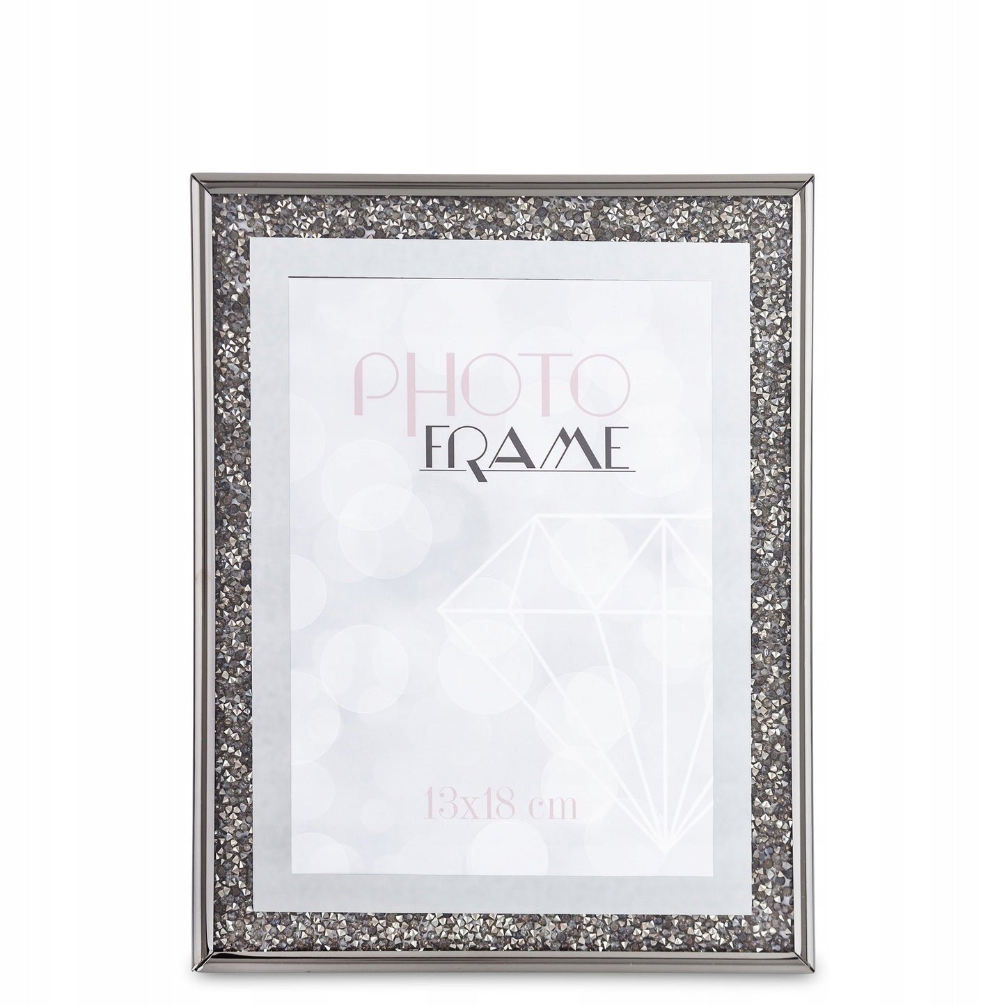 Ramka na zdjęcie zdjęcia srebrno-czarna glamour 23,5x18,5x2-12 srebrna