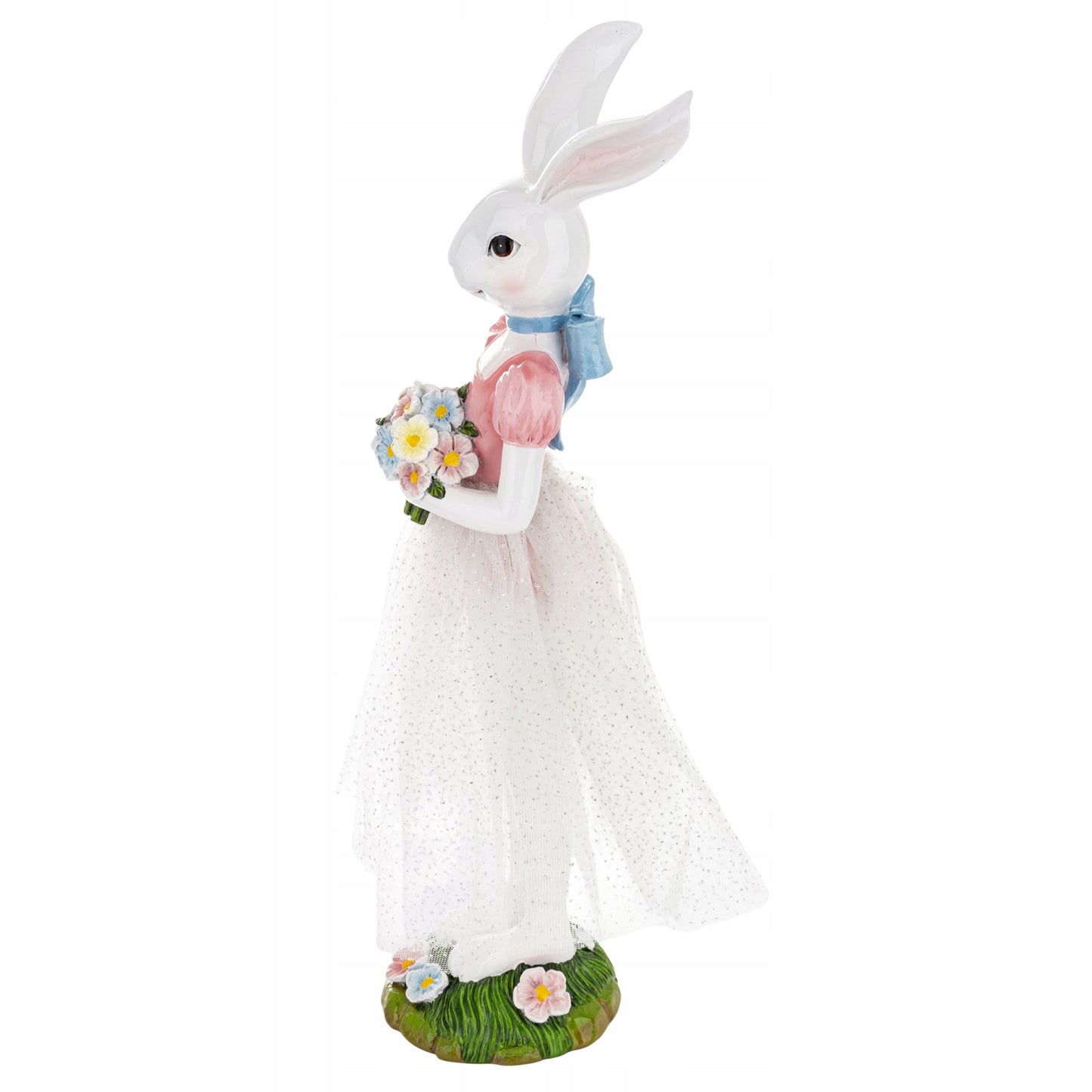 figurka zajączek wielkanocny biały dziewczynka króliczek 40cm XL